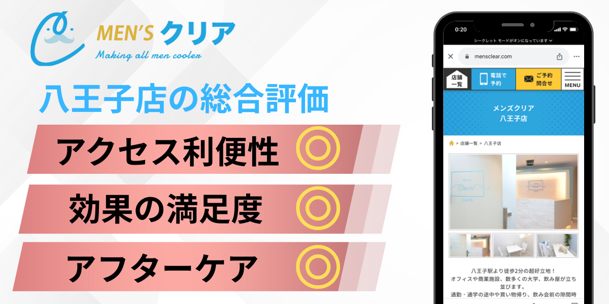 メンズクリア八王子店の総合評価
