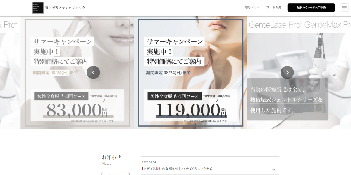 TBSC 東京美容スキンクリニック 池袋院 ジェントルレーズプロ ジェントルマックスプロ